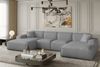Wohnlandschaft U-Form CELES XS in Stoff Opera Velvet Hellgrau Bild 4