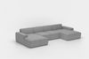 Wohnlandschaft U-Form CELES XS in Stoff Opera Velvet Hellgrau Bild 2