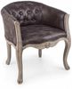 Sessel Diva aus Kunstleder, barock-klassischer Stil, Braun, Gestell aus Kautschukholz Bild 4