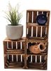 Obstkiste Holzkiste Weinkiste 40 x 30 x 25 cm 3er SET Geflammt Boden Lose Bild 3