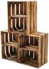 Obstkiste Holzkiste Weinkiste 40 x 30 x 25 cm 3er SET Geflammt Boden Lose Bild 2