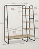 Vasagle Kleiderständer, Garderobenständer, 45 x 120 x 160 cm Garderobe, Kleiderstange, Schuhablage, offener Kleiderschrank, 6 Haken abnehmbar, Schlafzimmer Flur, türkisbraun-mattschwarz Bild 5