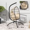 Luckice Hängesessel Hängender Outdoor-Schaukelstuhl mit faltbarem Korbsitz (und dicken Kissen, Ständer, Kopfstütze, Becherhalter), Hängestühle und Halterungen, Garten Hängestühle, Sitze und Kissen Bild 3