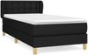 Einzelbett, Polsterbett mit Matratze Stoff Schwarz 100x200 cm Bild 2
