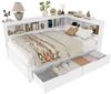 Bett 140×200 cm aus MDF und Kiefernholz mit zweißSchubladen und USB-Anschluss, weiß Bild 5