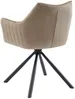 Vente-unique - IZIALI Stuhl SamtStoff Beige - B 60 cm x H 83,5 cm x L 60 cm Bild 5