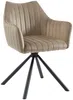 Vente-unique - IZIALI Stuhl SamtStoff Beige - B 60 cm x H 83,5 cm x L 60 cm Bild 4