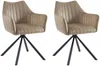 Vente-unique - IZIALI Stuhl SamtStoff Beige - B 60 cm x H 83,5 cm x L 60 cm Bild 2