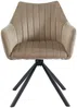 Vente-unique - IZIALI Stuhl SamtStoff Beige - B 60 cm x H 83,5 cm x L 60 cm Bild 3