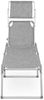SONGMICS klappbare Sonnenliege, 65 x 200 x 48 cm, bis 150 kg belastbar, Liegestuhl, Gartenliege, extra groß, mit Sonnendach, Rückenlehne verstellbar, grau meliert GCB26TG Bild 3