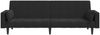 vidaXL Schlafsofa 2-Sitzer mit 2 Kissen Schwarz Samt 375850 Bild 5