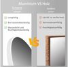 Hopibath Ganzkörperspiegel Bogen Weiß Standspiegel groß 50x160 50x150cm mit Aluminiumrahmen (5mm HD Spiegel, Sicherheitsfolie), Hängend, Wand gelehnt Bild 3
