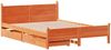 vidaXL Massivholzbett ohne Matratze Wachsbraun 135x190 cm Kiefernholz 3309787 Bild 3