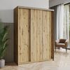 Masseno Schwebetürenschrank NISSE 150 cm Kleiderschrank 3 Türen und 4 Schubladen Eiche Artisan Bild 2
