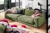 KAWOLA Sofa MADELINE 3-Sitzer Cord olivgrün 85 x 127 x 290 cm Bild 2