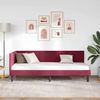 vidaXL Eckbettgestell mit Kopfteil Weinrot 80 cm x 200 cm Samt 42016332 Bild 3