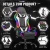 HOMALL Gaming-Stuhl mit LED,Ergonomisch,Fußstütze,computerstuhl,gaming stuhl mit massage (Die LED-Beleuchtung ist einstellbar, das Massagekissen für den Rücken ist beweglich), Ergonomischer Bürostuhl,Kopfstütze und Lendenstütze Bild 3