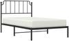 vidaXL Bettgestell mit Kopfteil Metall Schwarz 107x203 cm 373883 Bild 3