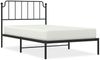 vidaXL Bettgestell mit Kopfteil Metall Schwarz 107x203 cm 373883 Bild 2