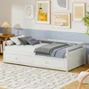 Schlafsofa, 90x200 cm/180x200 cm, Ausziehbett mit Bettfunktion, inkl. Lattenrost und Schubladen, Holzbett, Holz Bild 2