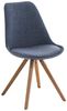 CLP Stuhl Pegleg Stoff Square mit Sitzpolster und eckigen Holzbeinen,blau natura Bild 2