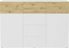 FMD Möbel 'Belm' Kommode, Spanplatte, Brillantweiß / Artisan Eiche, 6 Schubladen, 163 x 42 x 115 cm Bild 3