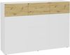 FMD Möbel 'Belm' Kommode, Spanplatte, Brillantweiß / Artisan Eiche, 6 Schubladen, 163 x 42 x 115 cm Bild 5