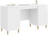 vidaXL Schreibtisch Hochglanz Weiß 142,5 x 50 x 75 cm Holzwerkstoff 3414598 Bild 3