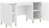 vidaXL Schreibtisch Hochglanz Weiß 142,5 x 50 x 75 cm Holzwerkstoff 3414598 Bild 4