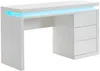 Vente-unique - Schreibtisch mit 3 Schubladen & LED-Beleuchtung - MDF - Weiß - EMERSON Bild 3