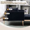 Verstellbarer Relaxsessel Liegestuhl Samt 165x90x77 cm Schwarz Bild 5