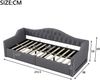 Gepolstertes 90x200 Tagesbett mit LED-Gürtel und Stauraum darunter, Grau Bild 5