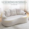 MODFU Sofa Zweisitzer-Sofa mit geschwungener Form,Chenille-Kissen im Wolkenmuster, Loungesofa, kompaktes Design ohne Federkern und drei Zierkissen Bild 4