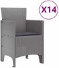 vidaXL Garten Essgruppe 15 pcs Hellgrau Polt Rattan 3378650 Bild 5