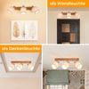 ZMH Deckenleuchte 3 Flammig Deckenlampe Flur - Deckenstrahler Modern Holz Deckenspot Wandstrahler Schwenkbar 350° E14 MAX. 25W lampe für Wohnzimmer Schlafzimmer Küche (ohne Leuchtmittel) Bild 4