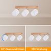 ZMH Deckenleuchte 3 Flammig Deckenlampe Flur - Deckenstrahler Modern Holz Deckenspot Wandstrahler Schwenkbar 350° E14 MAX. 25W lampe für Wohnzimmer Schlafzimmer Küche (ohne Leuchtmittel) Bild 2