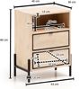 Nachttisch Mango Massivholz / Metall 43 x 60 x 30 cm Nachtschrank Boxspringbett, Design Nachtkonsole Braun mit 2 Schubladen, Nachtkommode mit Stauraum & Metallgestell Bild 4