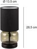 Tischleuchte ELIO mit Glasfuß Grün und Stoffschirm Schwarz, Höhe 28cm Bild 4