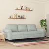 vidaXL 3-Sitzer-Sofa Hellgrau 180 cm Samt 359539 Bild 3