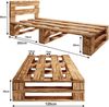 sunnypillow Palettenbett M2 aus Holz 120x200 cm mit Kopfteil und 2 Bettkästen. Stabiles Seniorenbett Kinderbett Jugendbett Gästebett erhöhtes Einzelbett Bettgestell Futonbett Komforthöhe Geflammt Bild 4