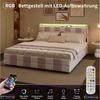 Gdood Stauraumbett Polsterbett LED Doppelbett 160x200 cm (1-tlg, Type-C + USB, 4 Schubladen unter dem Bett ausziehen), Mit Schubladen, LED-Beleuchtung, USB-Anschluss, 160x200 cm Bild 4
