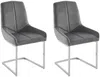 Vente-unique - BERLONA Stuhl StoffSamt Grau - B 58 cm x H 96 cm x L 53 cm Bild 3