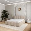 Masseno Polsterbett FALINA 160x200 cm beige (mit Bettkasten und Lattenrost) Bild 2