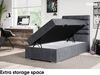 MEBLINI Boxspringbett KARIM 90x200 cm mit Bettkasten - H4/Dunkelgrau Samt Gepolstert Einzelbett mit Topper & Taschenfederkern-Matratze - 90x200 Rechts Bild 5