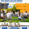 KESSER® Bierzeltgarnitur 3-teilig Set Tisch & 2x Bank | Buffettisch für drinnen & draußen Gartengarnitur klappbar 183x76x74cm Kunststoff Klapptisch Gartentisch inkl. Abdeckung & Tragegriffe Anthrazit, Rattan Bild 3