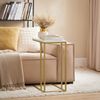 SoBuy FBT87-G Couchtisch, Spanplatte, Papierfurnier, Gold, 48 x 62 x 30 cm Bild 2