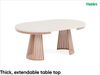MEBLINI Esstisch Rund Ausziehbar aus Metall - 120-196x76 cm - CONEY - Kaschmir/Kupferfarbe - Loft - Esszimmertisch Modern - Küchentisch - Ausziehtisch - Round Dining Table Bild 2