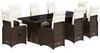 vidaXL 9-tlg. Garten-Bistro-Set mit Kissen Braun Poly Rattan 3277297 Bild 2