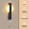 Nettlife LED Wandleuchte Innen Schnurschalter Flurlampe Schwarz Modern Wandleuchte Warmweiß, LED fest integriert, Warmweiß, Wandlampe für Schlafzimmer, Wohnzimmer, Flur Bild 3