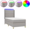vidaXL Boxspringbett mit Matratze & LED Stoff Hellgrau 90x190 cm, Härtegrad: H2 [3139157] Bild 2
